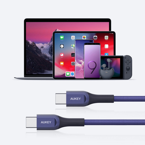 Cable Aukey Kevlar Usb-c A Usb-c 2m Azul Cb-akc4