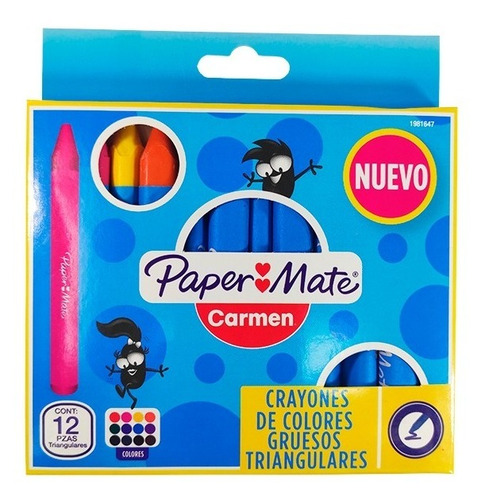 Crayon Paper Mate Varios Colores Triangular 12 Pzs
