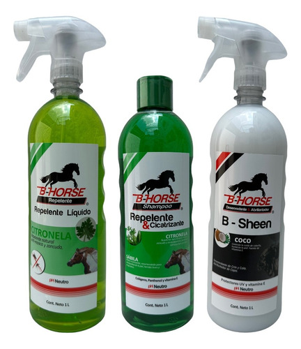 B-horse Kit3 Repelente B-sheen Shampoo Rep & Cicatizante