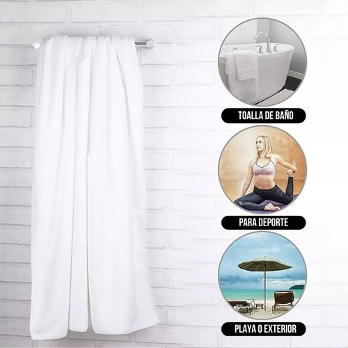 Juego De 4 Toallas De Baño Algodon Grande 500gr Gimnasio Az