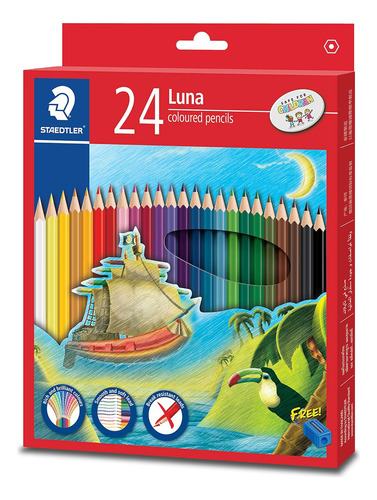 Juego De 24 Lápices De Colores Con Sacapuntas