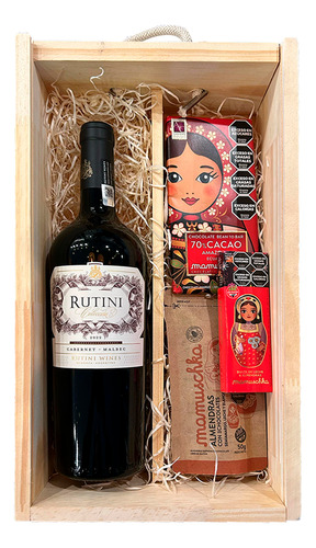 Estuche Regalo Rutini Cabernet Malbec Y Chocolates Mamuschka