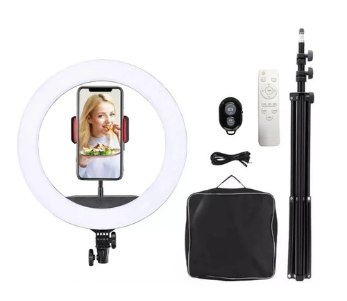 Imagem 1 de 3 de Iluminador Ring Light 18 Polegadas 448 Leds 80w Tripé 2,1m