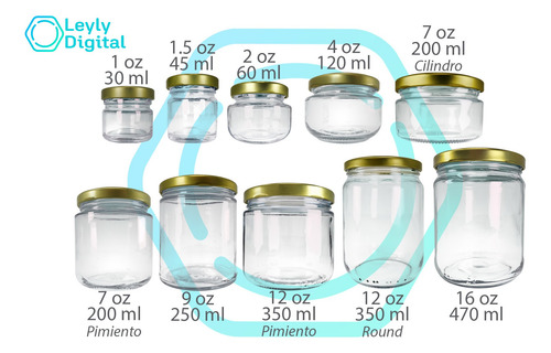 Imagen 6 de 10 de Frasco Vidrio 9.38 Oz 270 Ml (72 Pz) Envase Dulcero Recuerdo