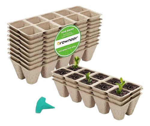 Growneer 120 Células Macetas De Turba Bandejas Para La Siem