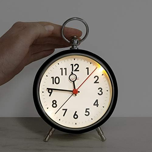 Reloj Despertador De Metal Con Estación Cloudnola, Blanco Y