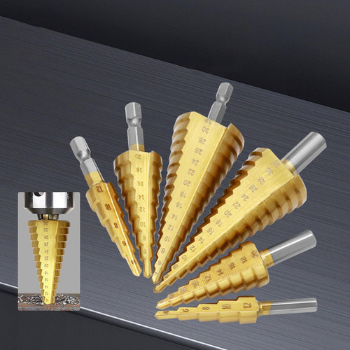 Brocas Escalonadas 3x, 4-12/4-20/4-32mm, Mango Hexagonal