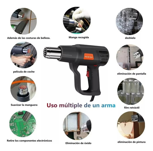 Pistola De Calor De 2000w Temperatura Regulable 6 Re-hg-02
