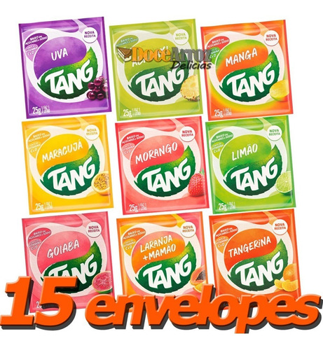 Suco Tang Atacado 1 Caixa Com 15 Envelopes Sabores Sortidos