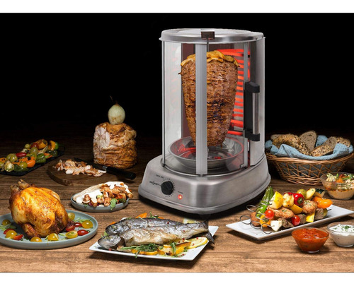 Parrilla Grill Para Kebab Pollo Asado Con Pinchos Rotativo
