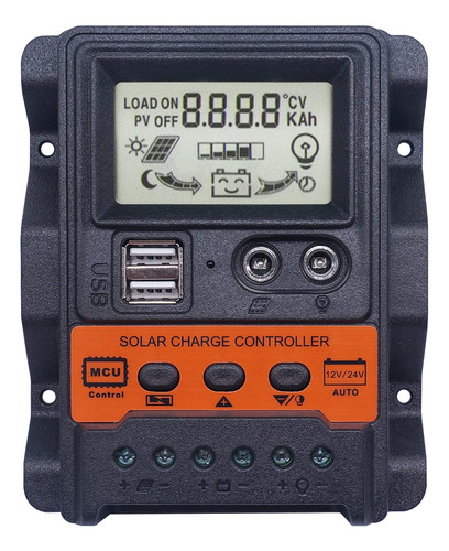 Controlador Cargador Solar 20 12 V 24 Pantalla Lcd Ajustable