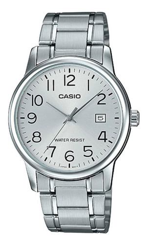 Reloj pulsera Casio MTP-V002D-1B con correa de acero inoxidable color plateado