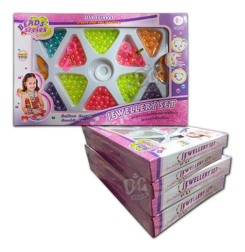 Set Infantil Caja Para Armar Bijou Económico Mostacillas