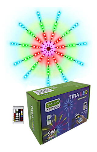 Tira Led Rgb Con Control Tipo Fuegos Artificiales 10 Piezas