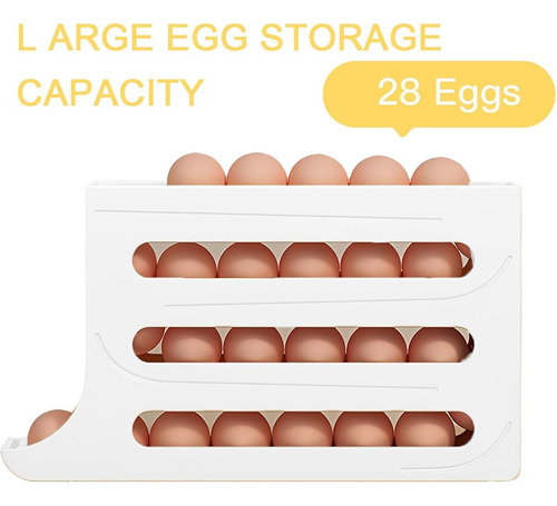 Soporte De Huevos Con Ruedas De 4 Niveles Y 28 Huevos