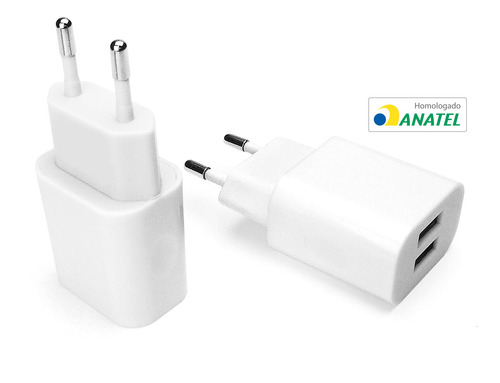 Carregador De Parede 2 X Usb 2,1a Branco - Geonav
