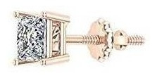 Imagen 1 de 4 de Aretes Para Hombre Aretes De Diamantes De Corte Princesa Par
