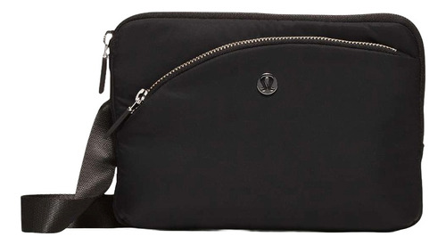 Lululemon Bolsa Crossbody De Líneas Curvas Original, Negra