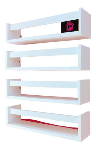 Kit 4 Estante Infantil Para Livrinhos Brinquedo Bebê Mdf40cm