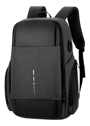 Mochila Antifurto Top Com Entrada Usb Cores Cinza E Preto