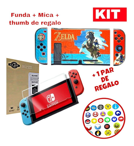Kit Nintendo Switch  Case Protector + Mica + Zelda 01 