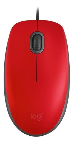 Mouse Logitech M110 Silent, 90% Mas Silencioso, Usb, Rojo