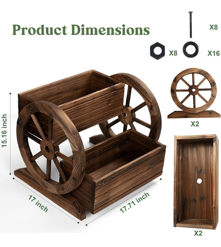 Jardinera De Madera Con Ruedas, Maceta Decorativa Para Flore
