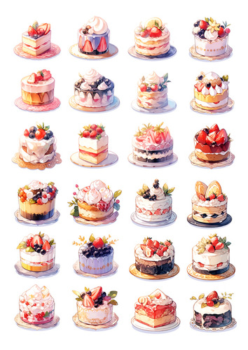 Pack De 96 Stickers De Postres Y Pasteles