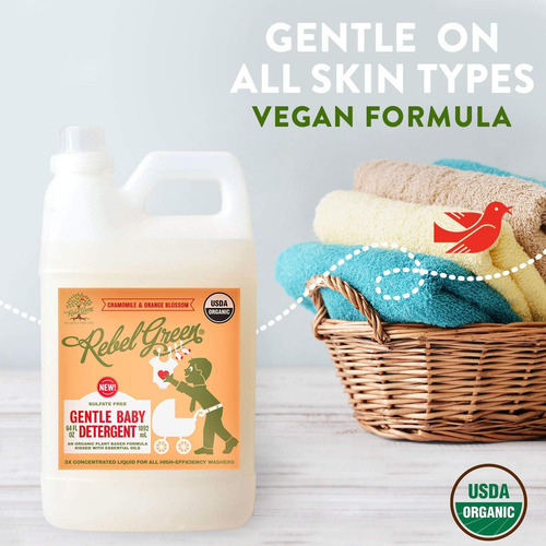 Rebel Green Detergente Natural Para Ropa De Bebé, Jabón Líqu