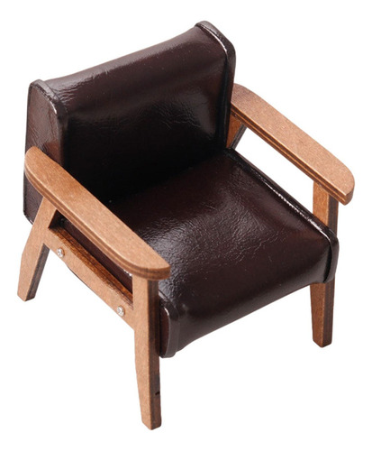 Muebles Para Casa De Muñecas, Sofá Marrón Oscuro Pequeño