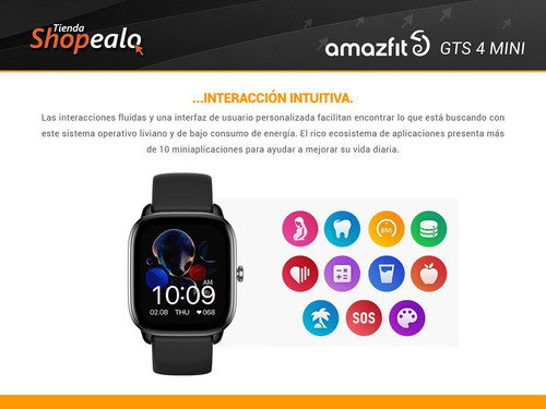 Smartwatch Reloj Inteligente Amazfit Gts4 Mini Negro Cuota-*