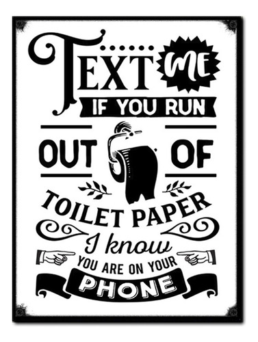 #1513 - Cuadro Decorativo - Baño Toilette Papel Poster Retro
