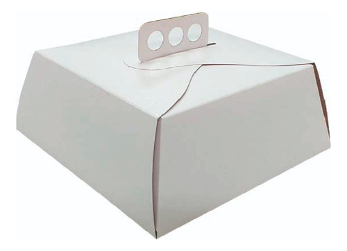 Caja Para Torta Blanca Lisa 34x34x15 - 25 Unidades