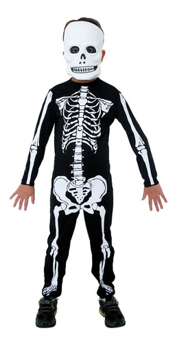 Imagem 1 de 3 de Fantasia Esqueleto Infantil - Halloween