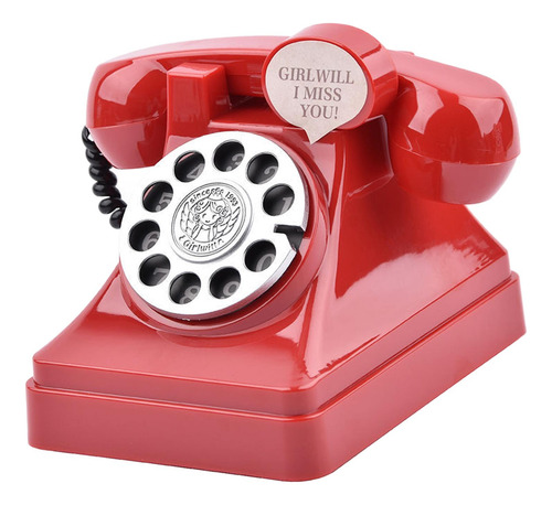 Retro Teléfono Alcancía Dial Teléfono Dinero Ahorro Rojo