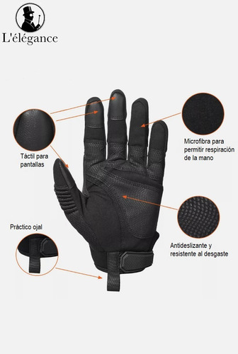 Guantes Moto Conducción En Cuero Con Touch Para Celular