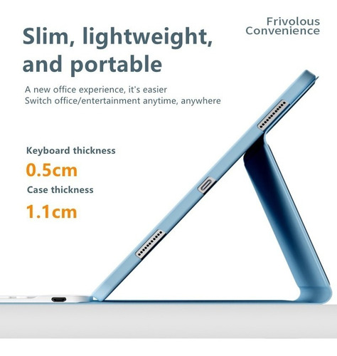 Imagen 9 de 9 de Funda Con Teclado Y Ratón Para iPad 9ª/8ª/7ª Gen 10.2 Inch