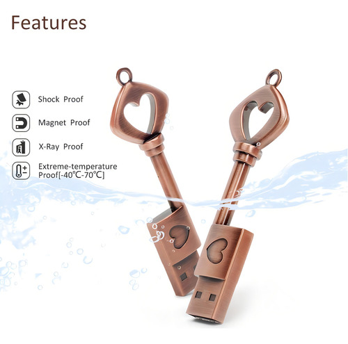 Pendrive Usb 2.0 De 32 Gb Borlter Clamp Forma De Llave Amor