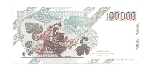 Itália 1 Cédula Antiga 100 Mil Lira 1983 Centomila Sob/f. E