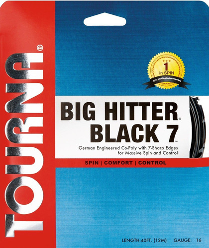 Cuerda Tenis Tourna Big Hitter Black 7 Set 12m Negro