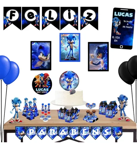 comprar Kit Imprimible Cotillon Sonic La Pelicula + Candy + Papeles