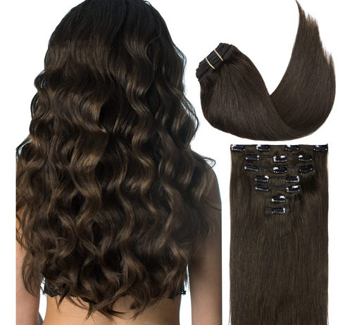 Cuyr Extensiones De Cabello Humano Remy Con Clip Para Mujer,