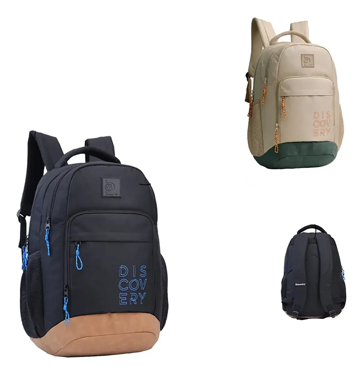 Mochila Discovery Funcional Para Trabajo Y Estudio Negro Liso