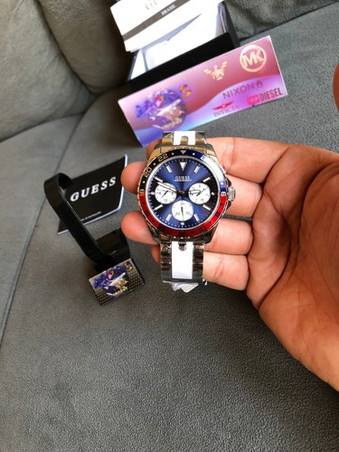 Relogio Guess W1107g2 Prata Original Completo Com Caixa