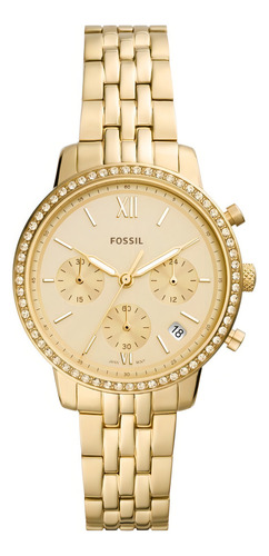 Relógio de pulso Fossil ES521 com corria de aço inoxidável cor dourado