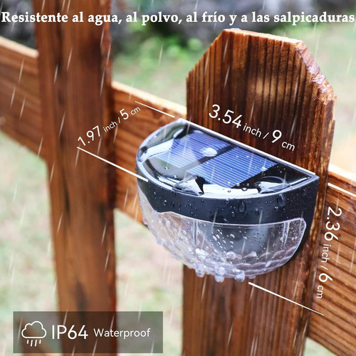 4 Pcs Lampara Solar Exterior, Ip65 Impermeable Luces