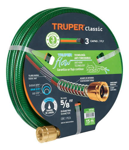 Manguera Truper Culebra Man-15x5/8r