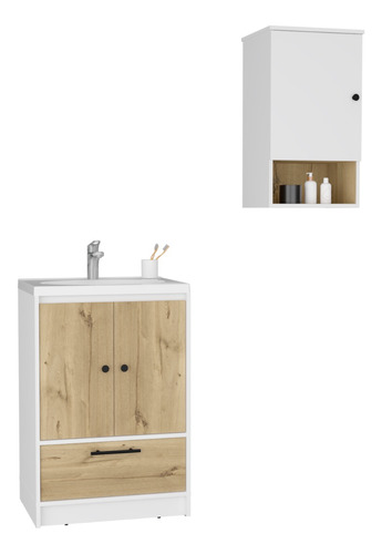 Mueble Lavamanos2p1c+mueble Botiq-bath Bi-color-blanco/duna