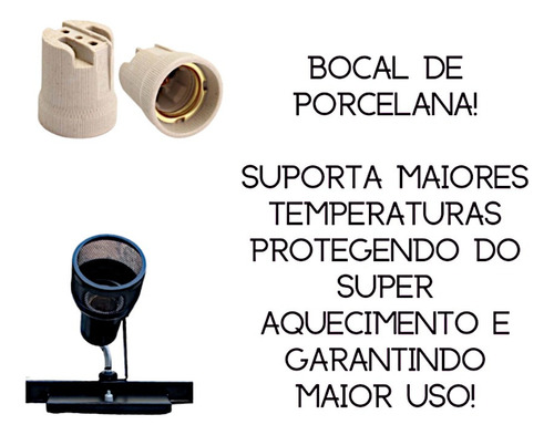 Luminaria Teto Spot Trilho Alumínio 3 Lampâdas Direcionavel