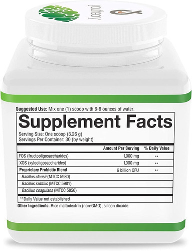 Youtheory Spore Probiotic 6 Billion + Prebiotic 97g Sabor Sin Sabor